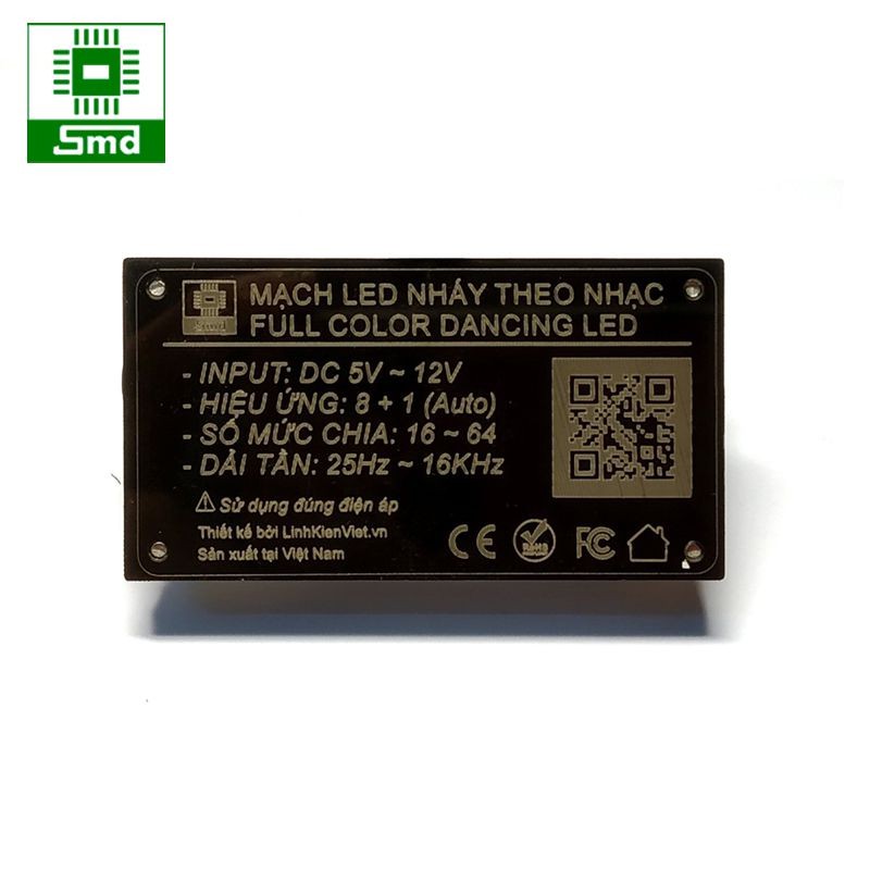 Mạch điều khiển led nháy theo nhạc full color 5-12VDC