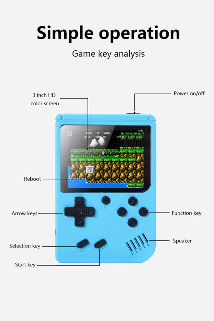 【SUXIN】 Portable Retro Video Game Console 3.0 Inch Handheld Game Player Built-in 500 Classic Games Mini Gamepad For Kids Gift