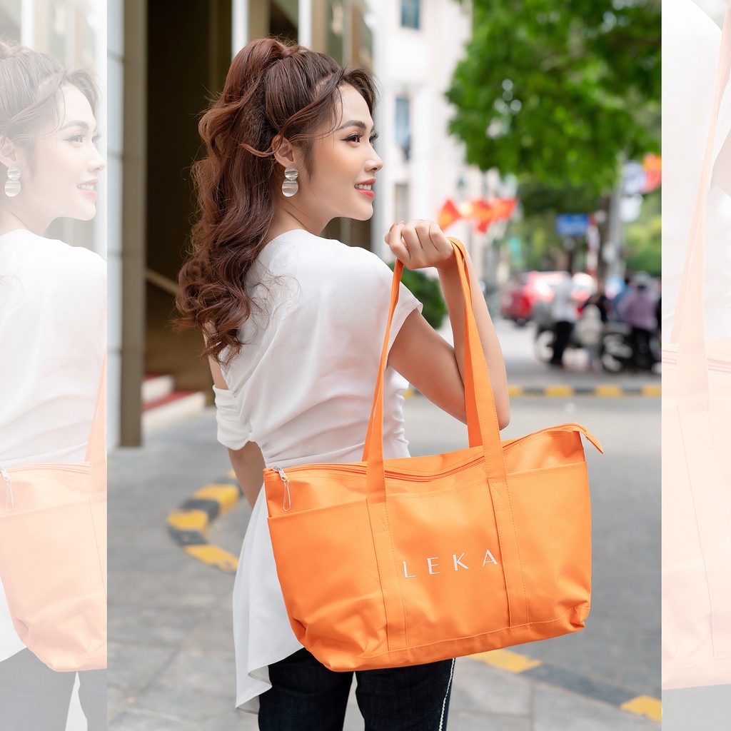 Túi tote vải chống thấm LEKA - Phù hợp đi biển, đựng đồ nhiều - SILVIA BEACH TOTE 37