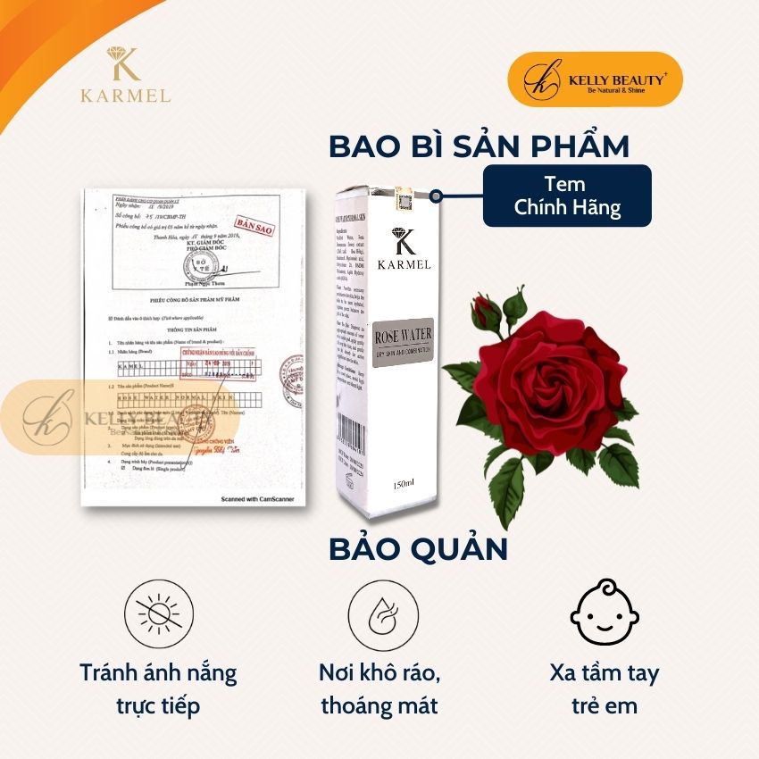 Toner Cân Bằng Da Khô KARMEL 150ml - Cấp Ẩm, Cân Bằng Da; Giúp Sáng Đều Màu Da, Se Khít Lỗ Chân Lông | Kelly Beauty