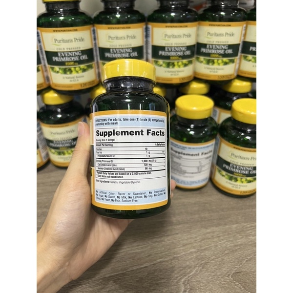 Viên Uống Bổ Sung Tinh Dầu Hoa Anh Thảo Puritan’s Pride Evening Primrose Oil 1000mg 120 viên của Mỹ