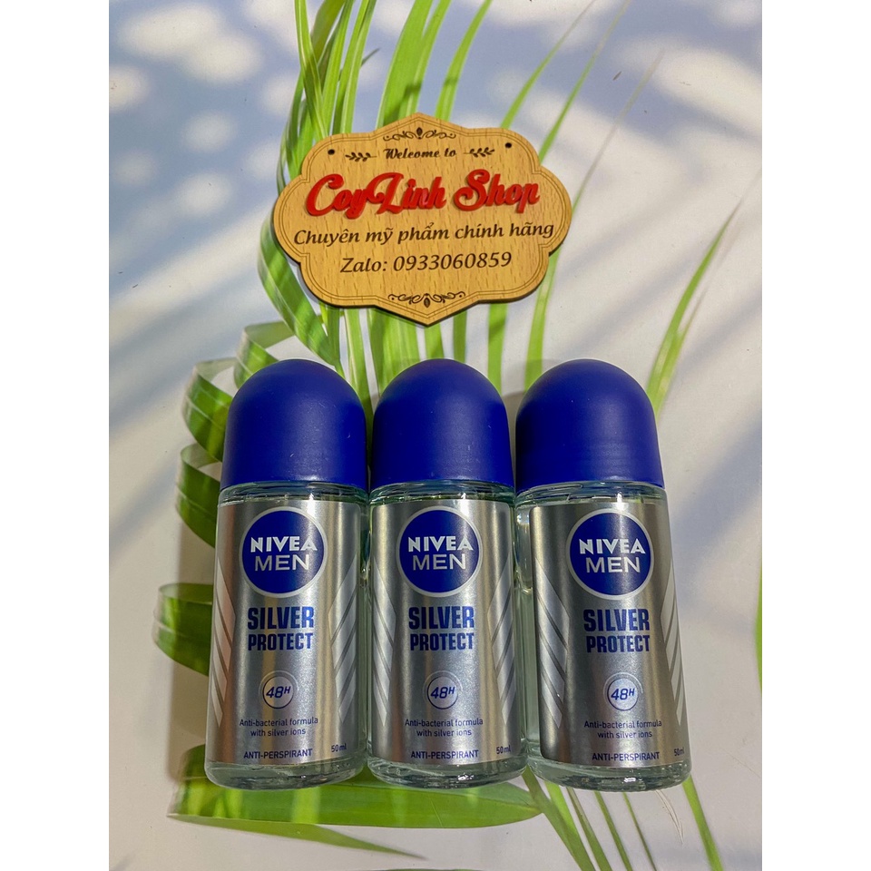 [Date 2024] lăn khử mùi Nivea Men Silver Protect mát lạnh 50ml Chính Hãng