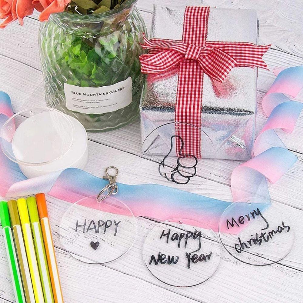 LANFY Đĩa Trống 2 Inch DIY Làm Móc Khóa / Mặt Dây Chuyền Bằng Acrylic