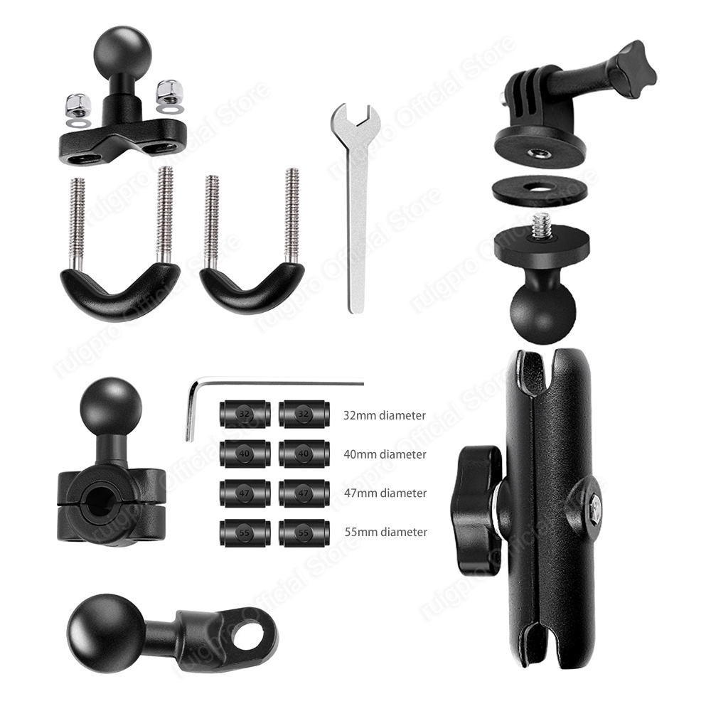 Giá đỡ máy ảnh Gopro Osmo Action Insta 360 One R X X2 bằng kim loại gắn tay lái xe máy