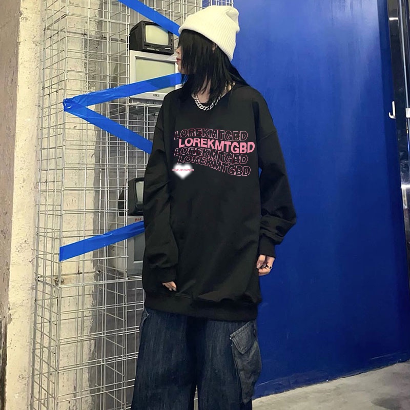 NRVP Áo Thun Tay Dài Oversize In Họa Tiết Phong Cách Hàn Quốc Thời Trang Cho Nam Và Nữ