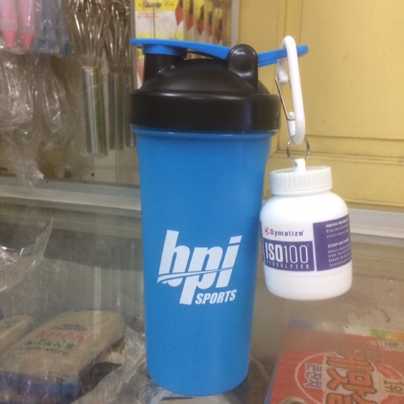 Bộ 2 sản phẩm bình lắc shake bottle và hộp đựng whey ishake protein funnel ON Gold Standard