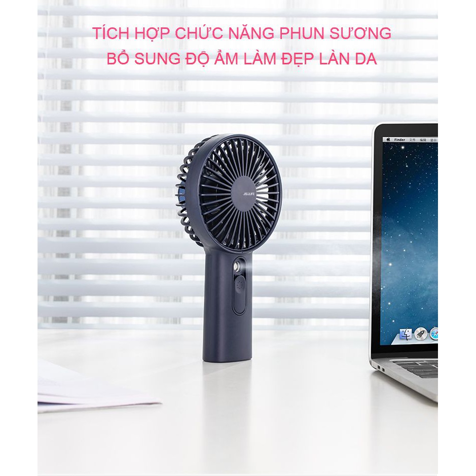 Quạt mini cầm tay phun sương tích điện Jisulife F9 Hot 2020, quạt phun sương 2IN1, lực gió siêu mạnh, tạo đổ ẩm cho da | BigBuy360 - bigbuy360.vn