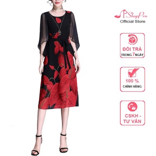 SHOPPRO - ĐẦM SUÔNG TRUNG NIÊN KIỂU ĐẦM SUÔNG VOAN HOA 2 LỚP- ĐẦM TRUNG NIÊN DỰ TIỆC 3205 3285 3269 3265 3327 3304