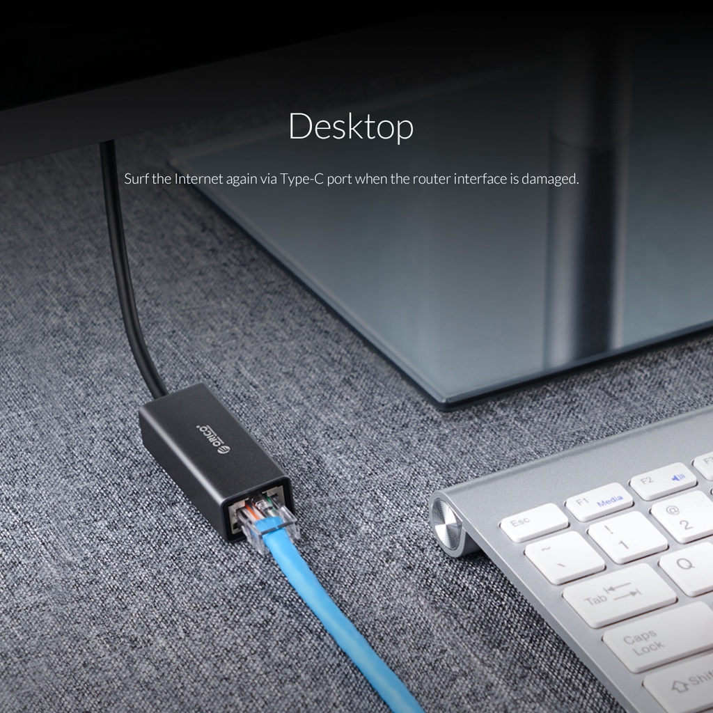 Bộ chuyển Đổi Orico USB Type-C Sang Cổng LAN Giga Orico XC-R45-V1-BK-BP - Hàng Chính Hãng