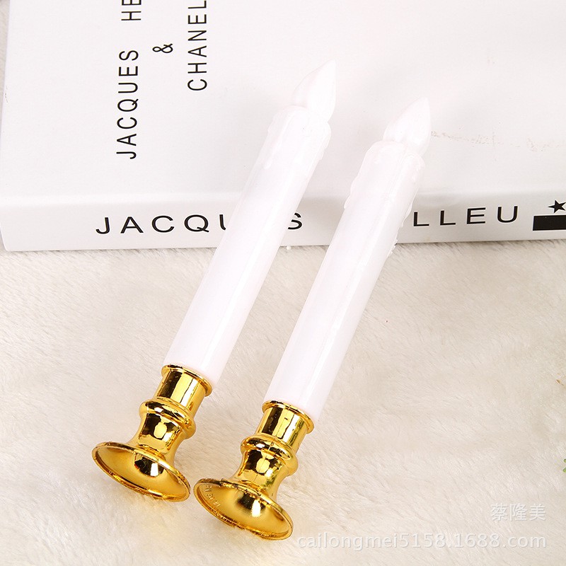 Cặp Nến  điện tử để bàn thờ có chân đế loại cao 13cm, loại cao 19cm