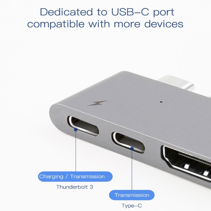 Đầu chuyển đổi Hub cao cấp 5 trong 1 dành cho máy Macbook chính hãng Baseus/ Mã sản phẩm CAHUB-B0G