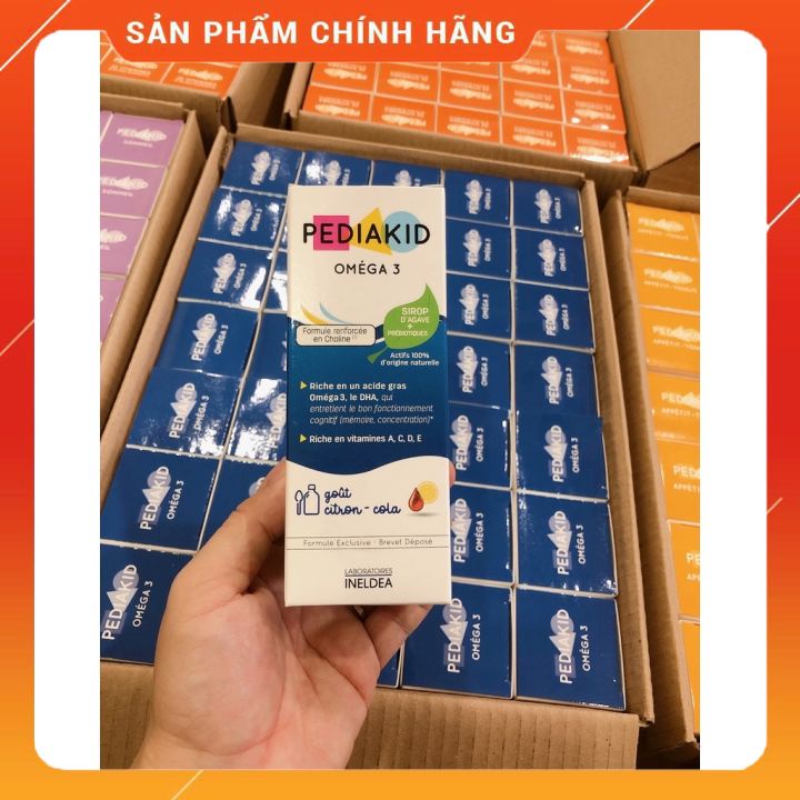 Siro Pediakid Omega 3, Pháp (125ml) bổ sung DHA và vitamin A, C, D, E cho bé từ 6 tháng tuổi Bom.shop