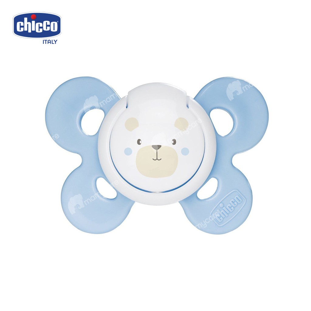 Ty ngậm silicon Chicco Physio Comfort kèm hộp cho bé từ 0-6 tháng tuổi - MAMYCARE