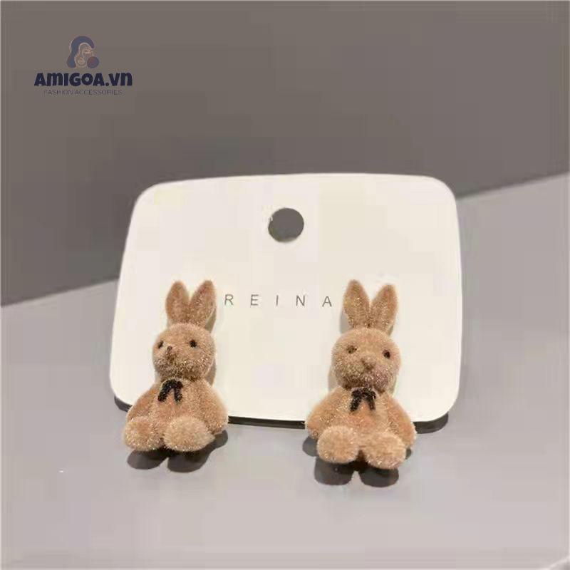 ✨✨Bông tai mạ bạc 925 hình thỏ kiểu Hàn Quốc thời trang thu đông