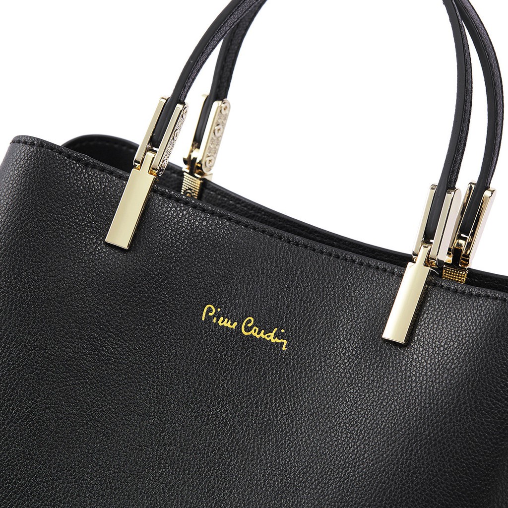 Túi xách nữ Pierre cardin màu đen da bò cao cấp, không hộp
