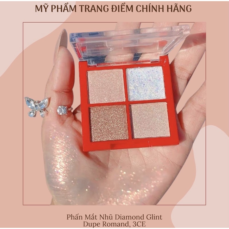 Phấn Mắt Nhũ Diamond Glint Dupe 3CE - Màu Mắt Kim Tuyến Lấp Lánh Eyeshadow Palette