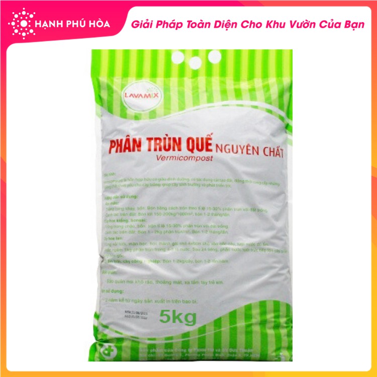 Phân Trùn Quế Nguyên Chất LAVAMIX 5kg/Gói- Cung Cấp Dinh Dưỡng, Cải Tạo Đất, Giúp Trồng Rau Màu Và Hoa Năng Suất Cao