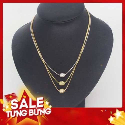 -Hàng nhập khẩu Dây chuyền nữ 3 lớp pha bạch kim siêu xinh - Vòng cổ nữ mạ vàng cao cấp DCN34 Liên hệ mua hàng 084.209