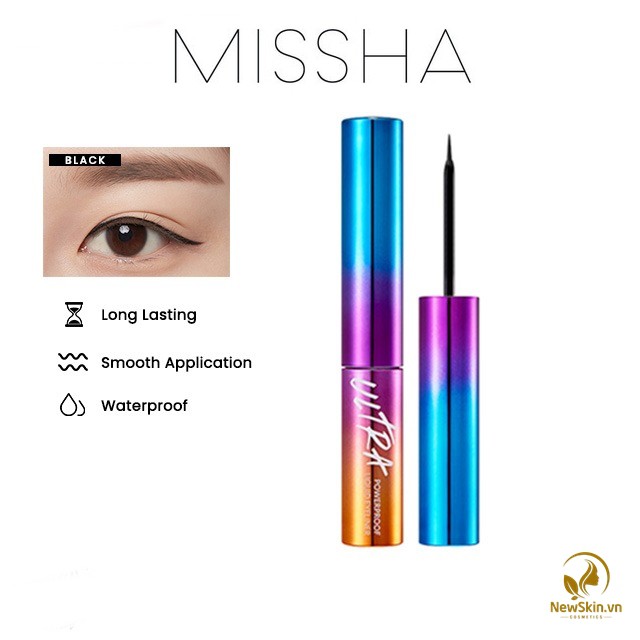 Kẻ Mắt Nước MISSHA Ultra Powerproof Liquid Eyeliner (Black)