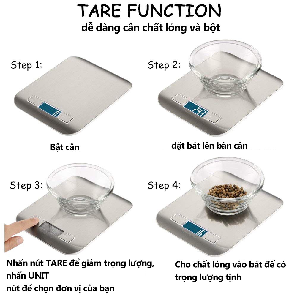 CÂN ĐIỆN TỬ MINI ĐỂ BÀN, NHÀ BẾP 5kg, Thiết Kế Đẹp, Cân Tiểu Ly [B.210]