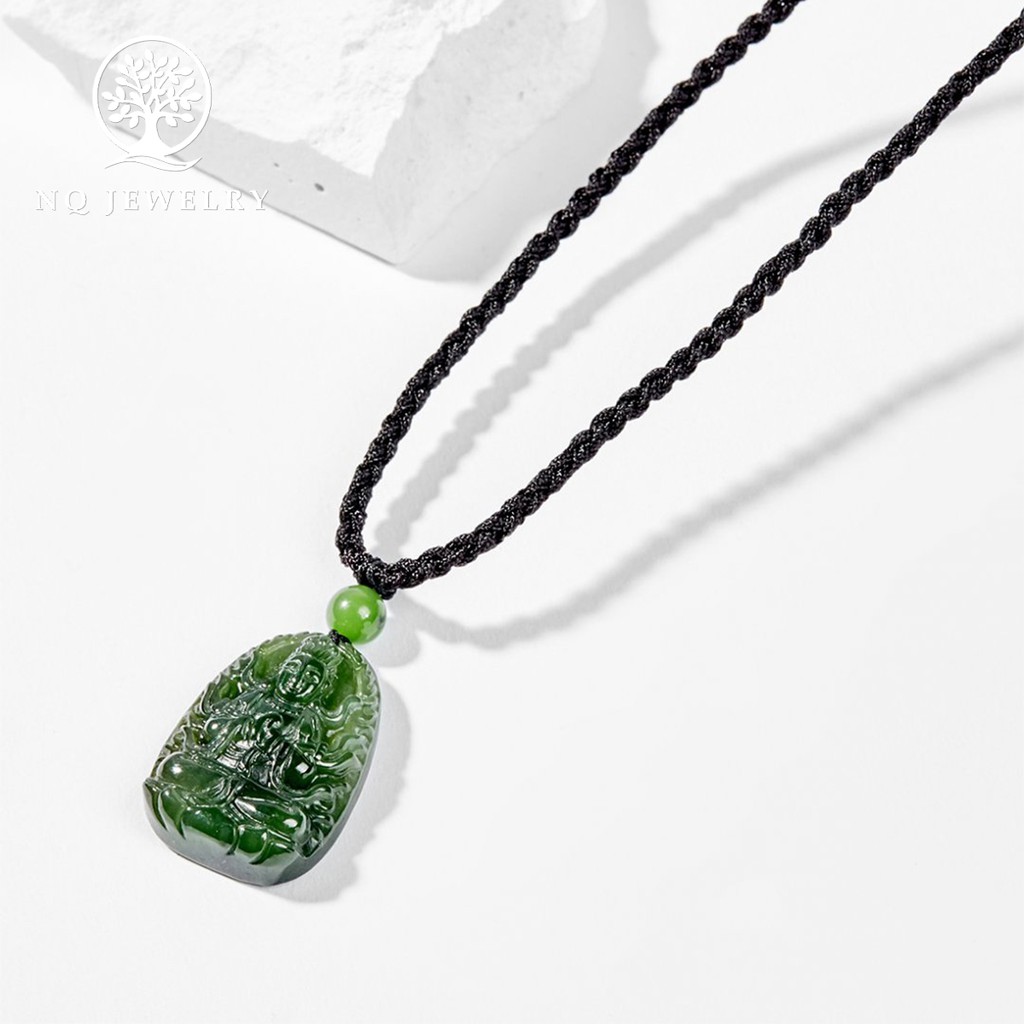 Dây chuyền phật bản mệnh xanh ngọc 3x2cm - NQ Jewelry