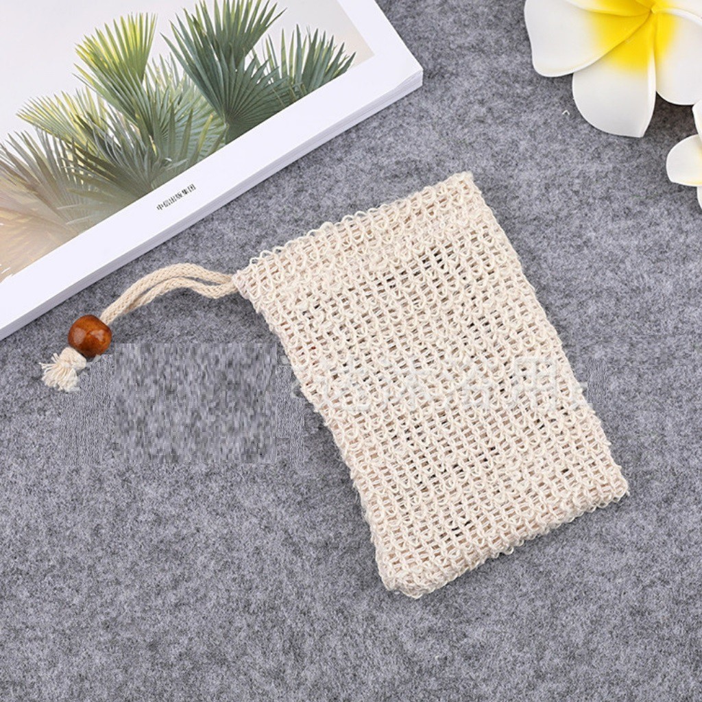 Túi Lưới Đựng Xà Phòng Tạo Bọt Tiện Lợi/ Xà Bông Sợi Linen, Tẩy Da Chết- Kích Thước 14*9 Cm