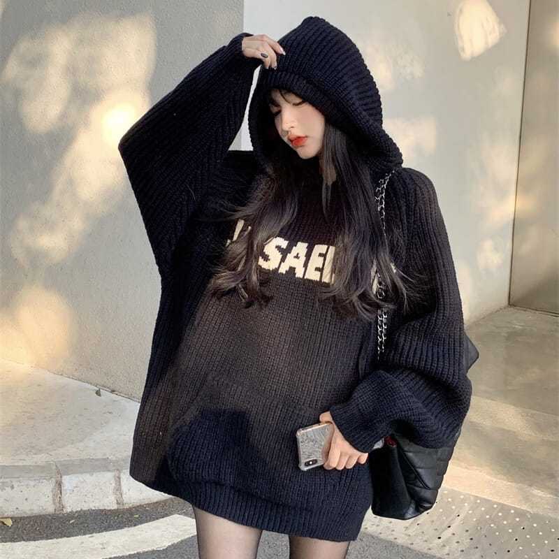 Áo len dáng rộng có mũ ,áo len quảng châu loại 1