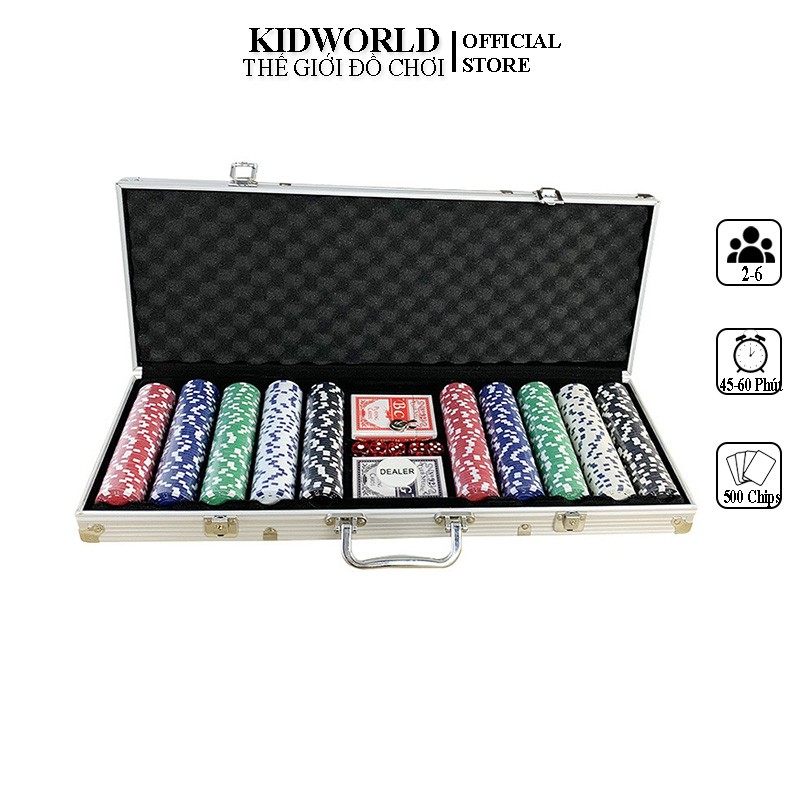 Bộ Vali Thiếc Chip Poker Cao Cấp, Bộ Thẻ Bài Texas Hold'em Poker