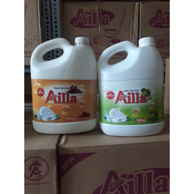 Nước rửa bát Ailla hương chanh, hương quế chai 800ml( tặng kèm chai mẫu nước giặt Ailla hương comfort)