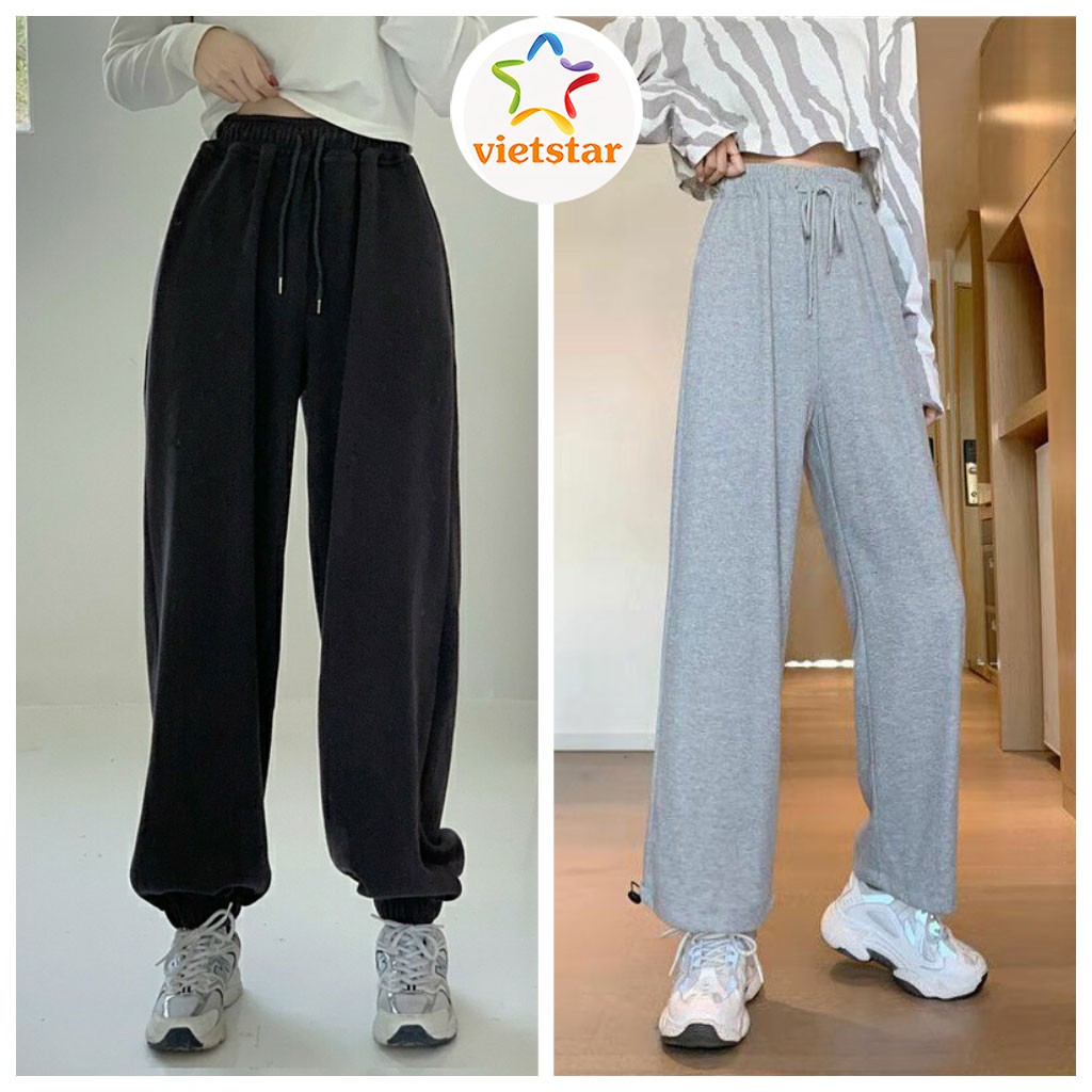 Quần jogger ống rộng BASIC chốt gấu_VIETSTAR