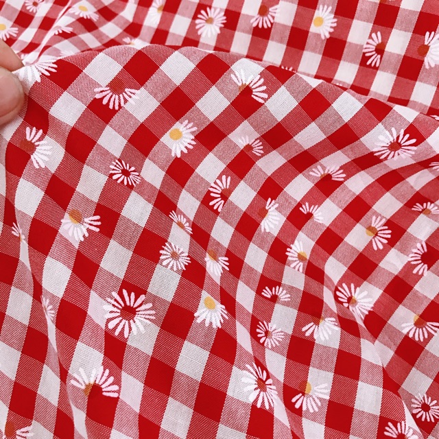 Vải caro cúc đũi mịn không nhăn