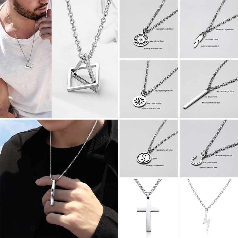 Dây chuyền RINHOO FRIENDSHIP mặt từ thép không rỉ tùy chọn kiểu thời trang cho cặp đôi