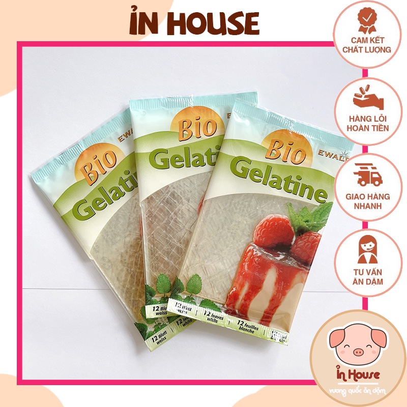 gelatine hữu cơ bio ewald dạng lá gói 20g (12lá) date t1/2025