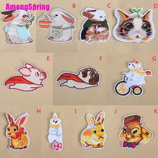 Amongspring☬ Sticker Ủi Thêu Hình Động Vật Dễ Thương