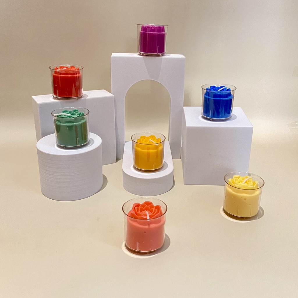 Nến Sáp Bơ Ly Hoa Sen 7 Màu Malaysia