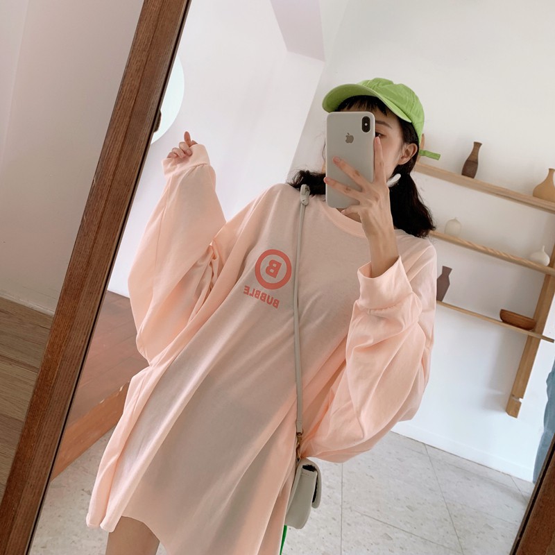 SUXI Áo Thun Nữ Dài Tay Cổ Tròn Thời Trang Hàn