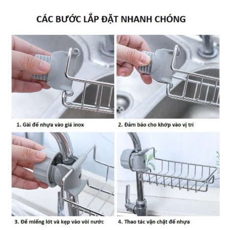 Giá sắt cài vòi rửa bát