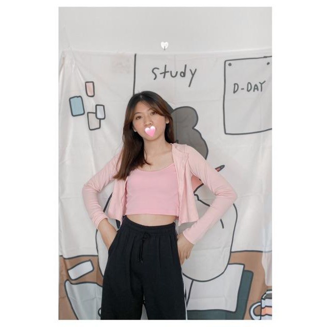 ❤ Mẫu Mới Giá Xưởng ✔  Áo Croptop Yan Tay Dài Nữ - Áo Len Gân Mỏng Dài Tay Croptop Phong Cách Hàn Quốc - Áo Cardigan Dán