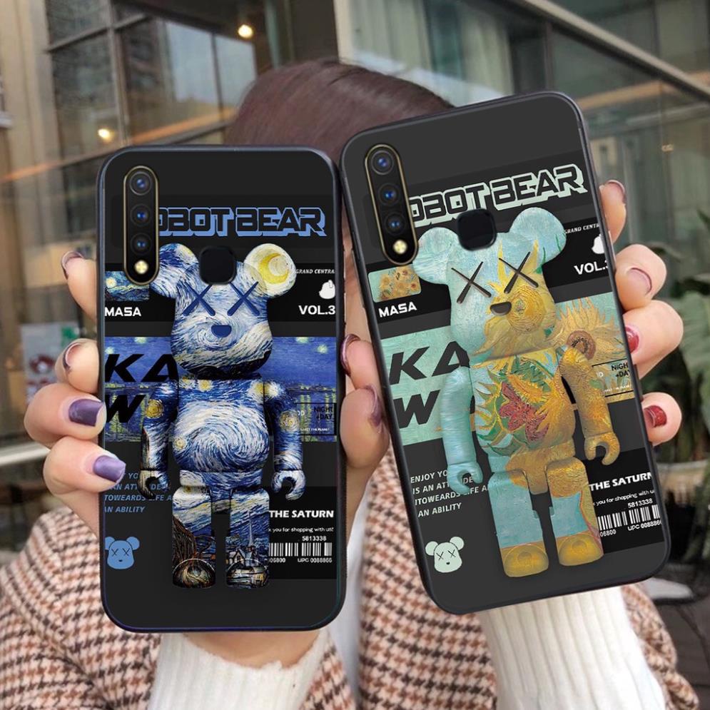 Ốp lưng Vivo y11 / y12 / y15 / y17 / u10 / y19 mặt lưng ép kính chống bể cực đẹp ốp bearbrick giá rẻ siêu đẹp