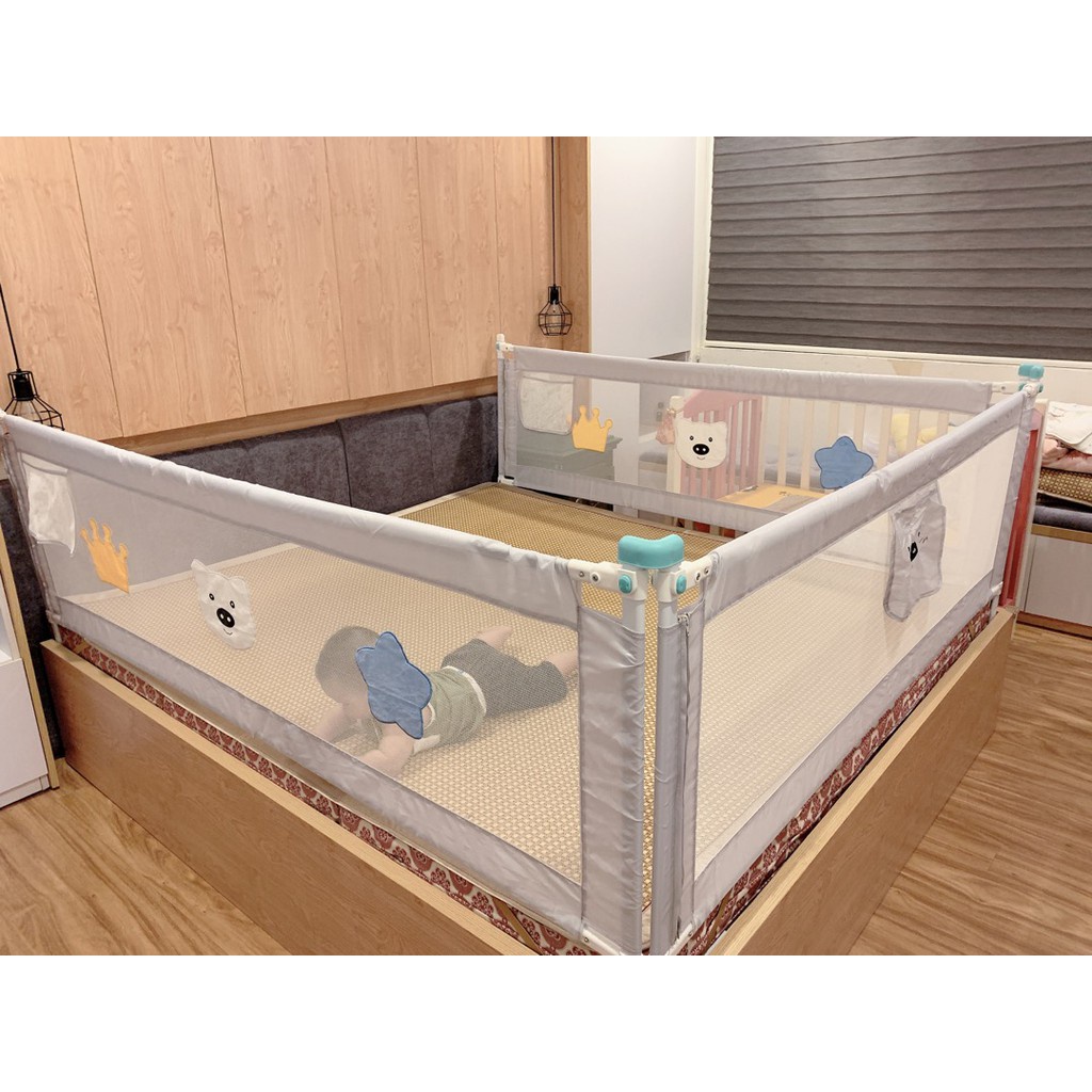 Thanh chắn giường 2021 Babyshark an toàn tiện lợi nâng hạ dễ dàng tránh chấn thương cho em bé