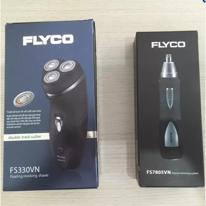 Bộ 1 máy cạo râu Flyco FS 330VN và 1 máy tỉa lông mũi FS7805VN shopee. vn|mochi04