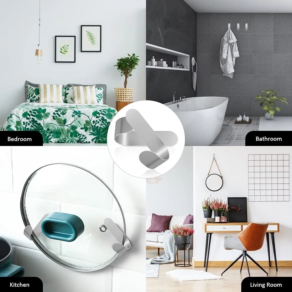 1 / 2 / 5 Móc Treo Đồ Hình Chữ J Bằng Thép Không Gỉ 304 Chắc Chắn Đa Năng