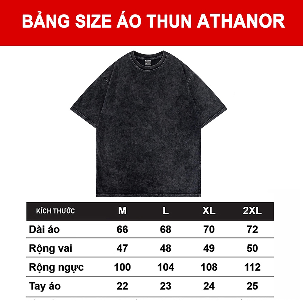 Áo phông unisex ATHANOR wash loang tay lỡ cotton pemium form dáng rộng in hình Acid Heart Bones 055