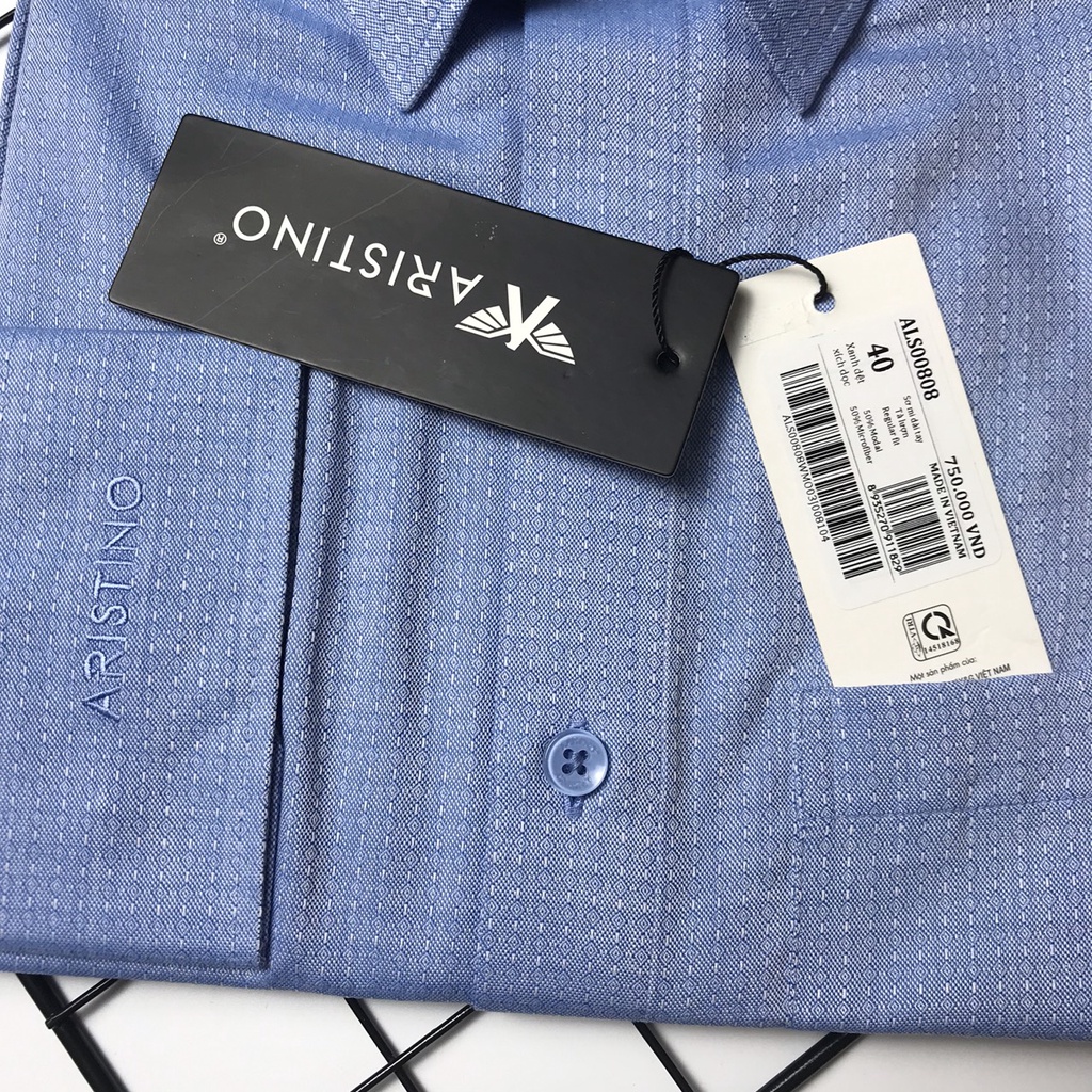 Áo sơ mi nam dài tay ARISTINO thời thượng from regular sợi sồi mềm mát ALS00808