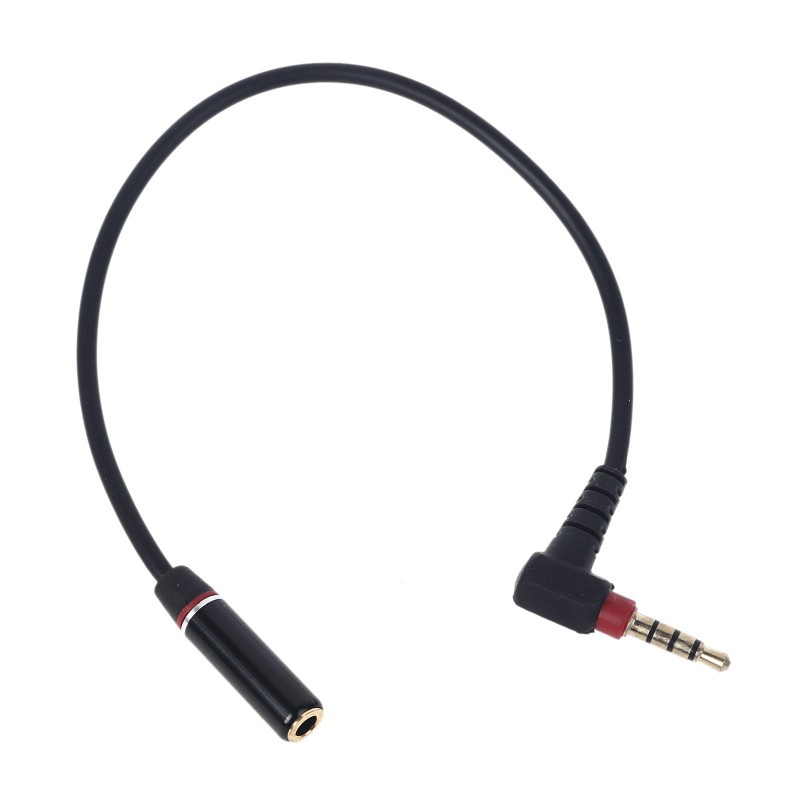 Dây cáp nối dài Aux 3.5mm 90 độ 4 cực 26cm dành cho tai nghe/máy phát MP3 trong xe hơi