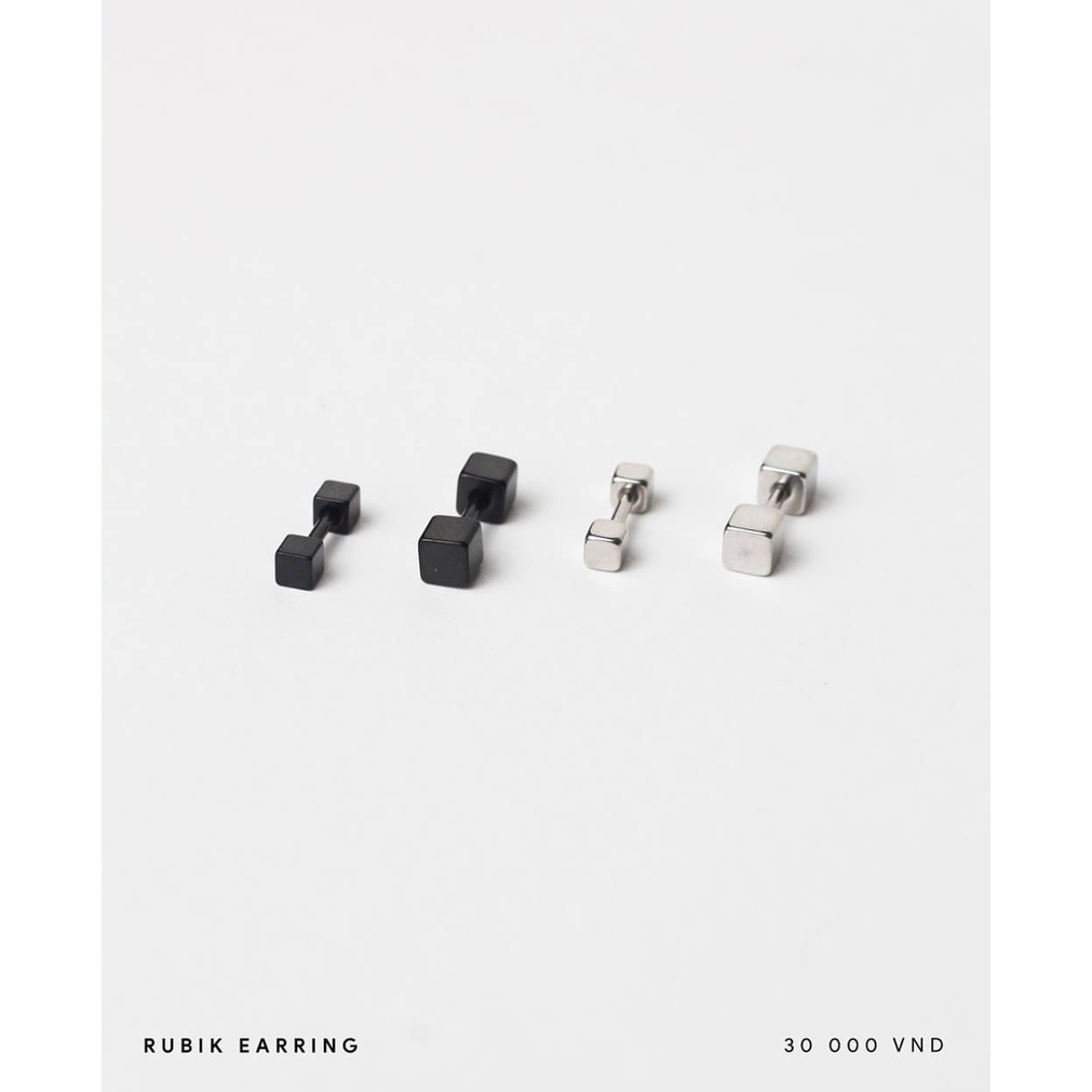 Khuyên titan Rubik nam nữ khối rubik, vuông