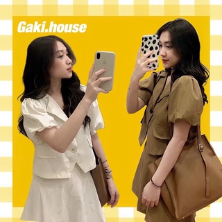 SET ÁO CỔ VEST TAY BỒNG CHÂN VÁY ĐŨI