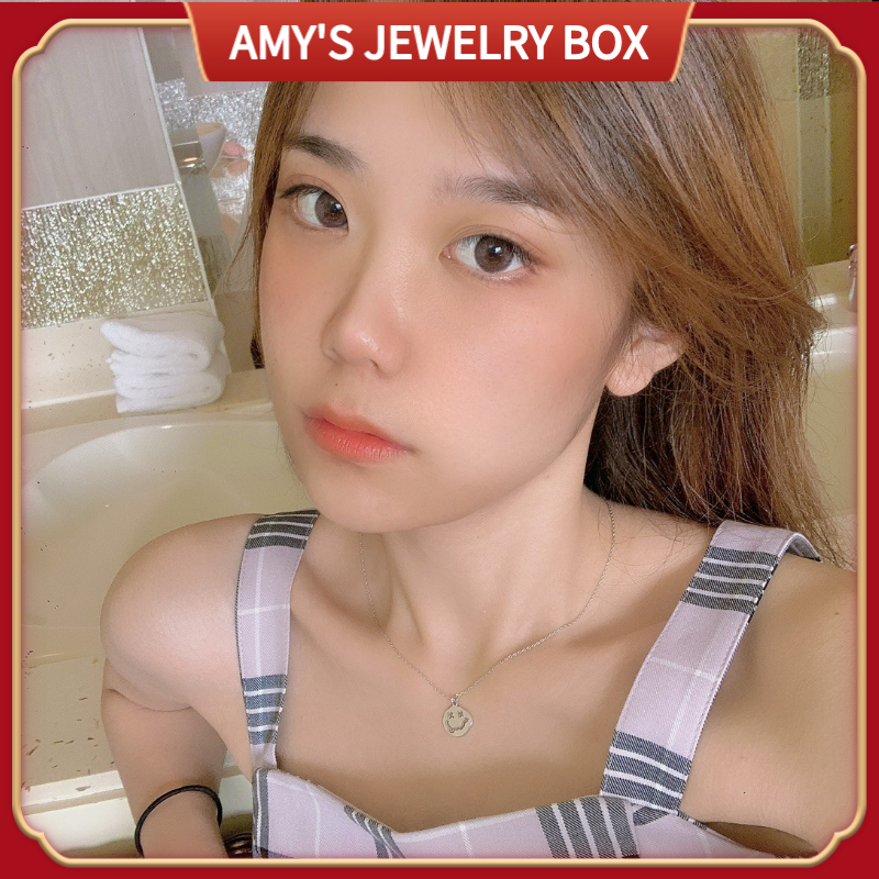 Smiley Necklace Female Ins Simple Design Niche Sense Short Clavicle Chain Female Necklace Chain Female Korean Version Of Simple Student Jewelry
