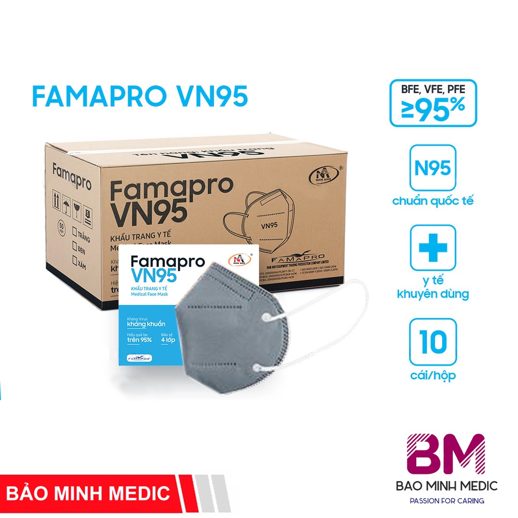 Khẩu trang y tế 4 lớp Famapro VN95 (thùng)