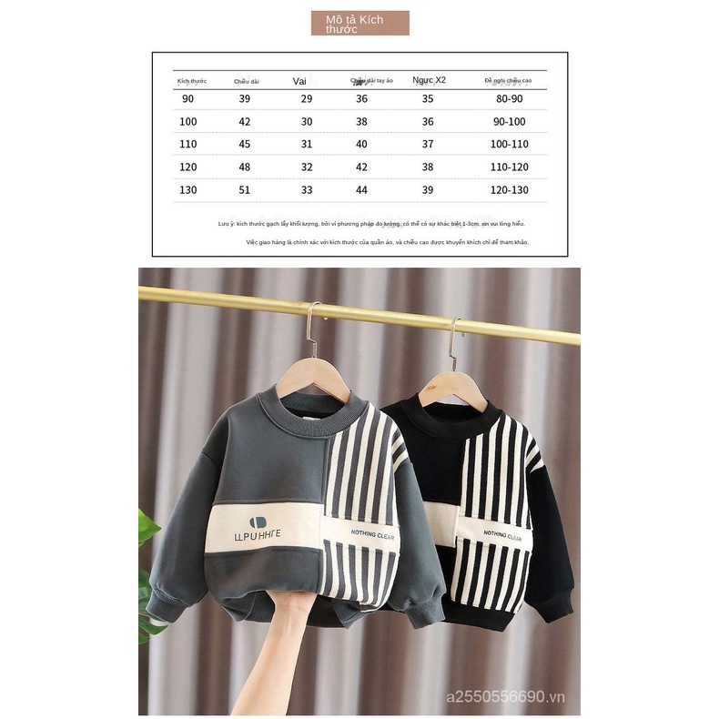 Áo Khoác Nỉ Giữ Ấm Thời Trang Cho Bé Trai